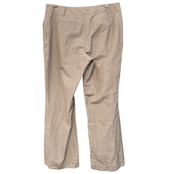 Ann Taylor Curvy Beige Linen Blend Wide Leg Dress Pants Size 10 - Picture 2 of 6
